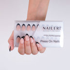 Black French Press On Nails