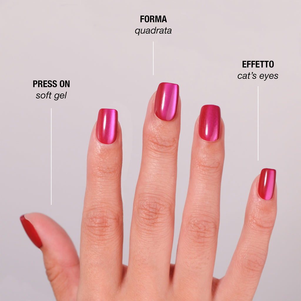 Cherry Cat's Eyes Press On Nails