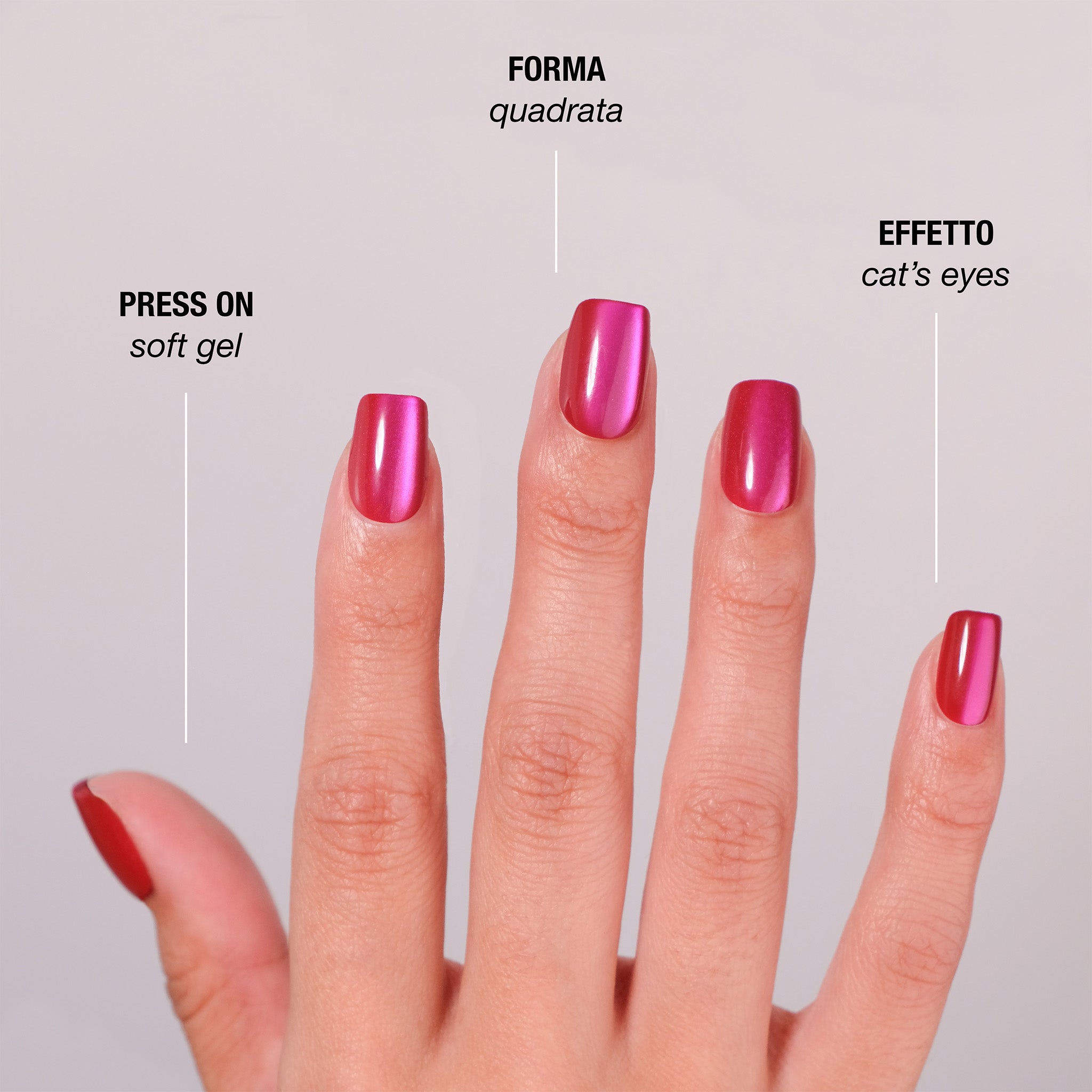Cherry Cat's Eyes Press On Nails