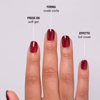 Dark Red Press On Nails