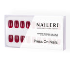 Dark Red Press On Nails