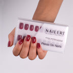 Dark Red Press On Nails