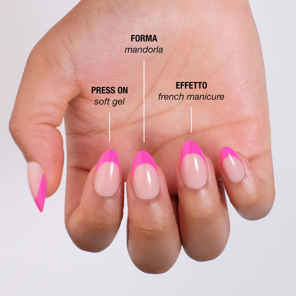 Fucsia French Press On Nails