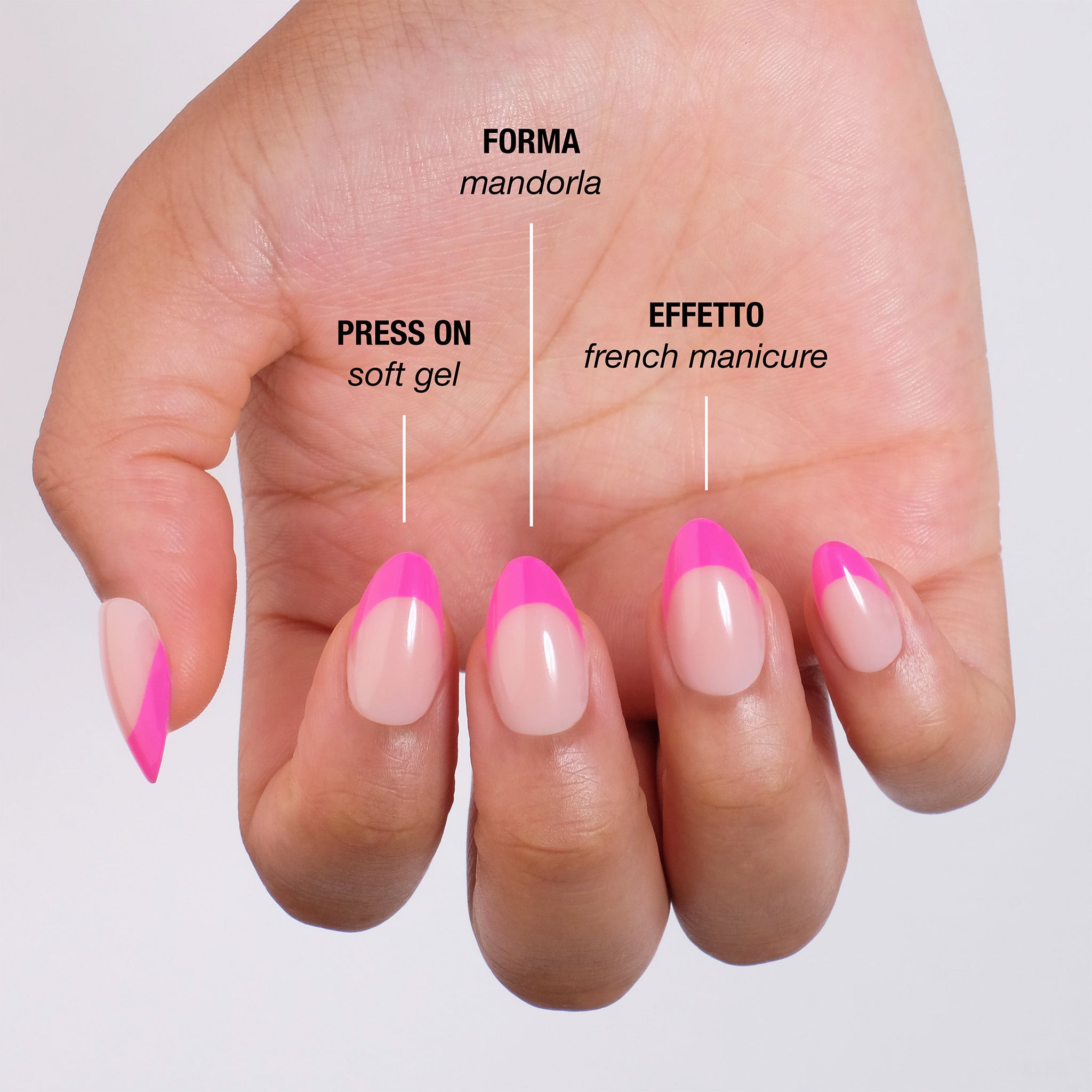Fucsia French Press On Nails
