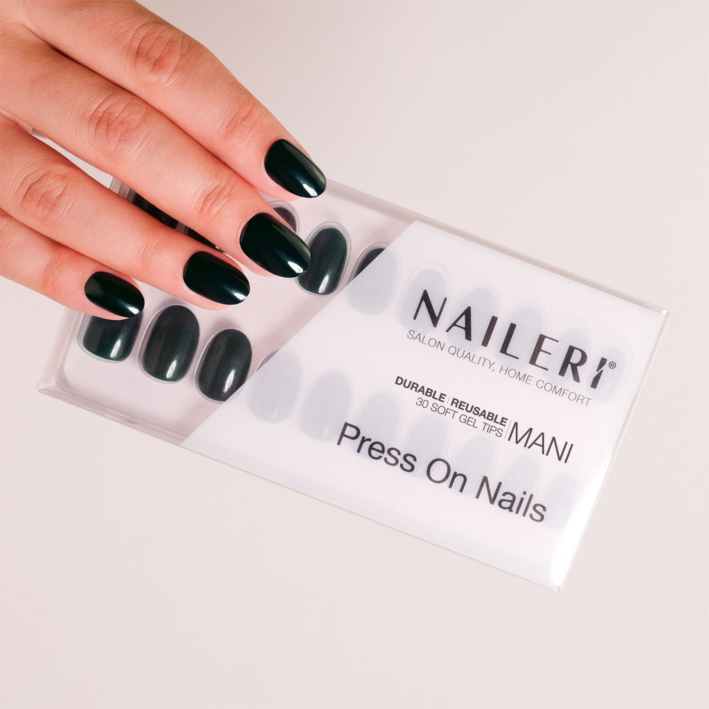 Green Noir Press On Nails
