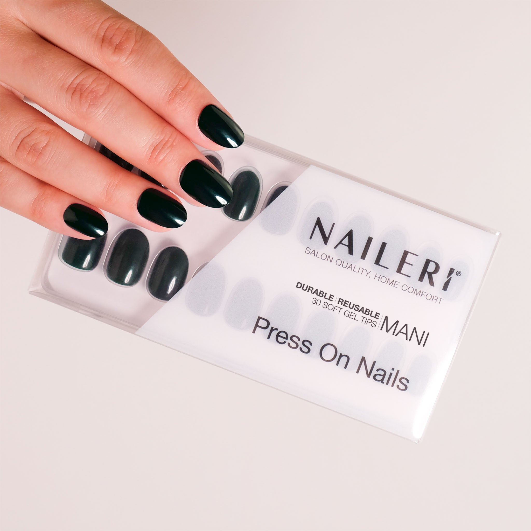 Green Noir Press On Nails