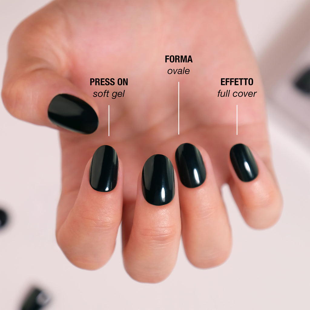 Green Noir Press On Nails