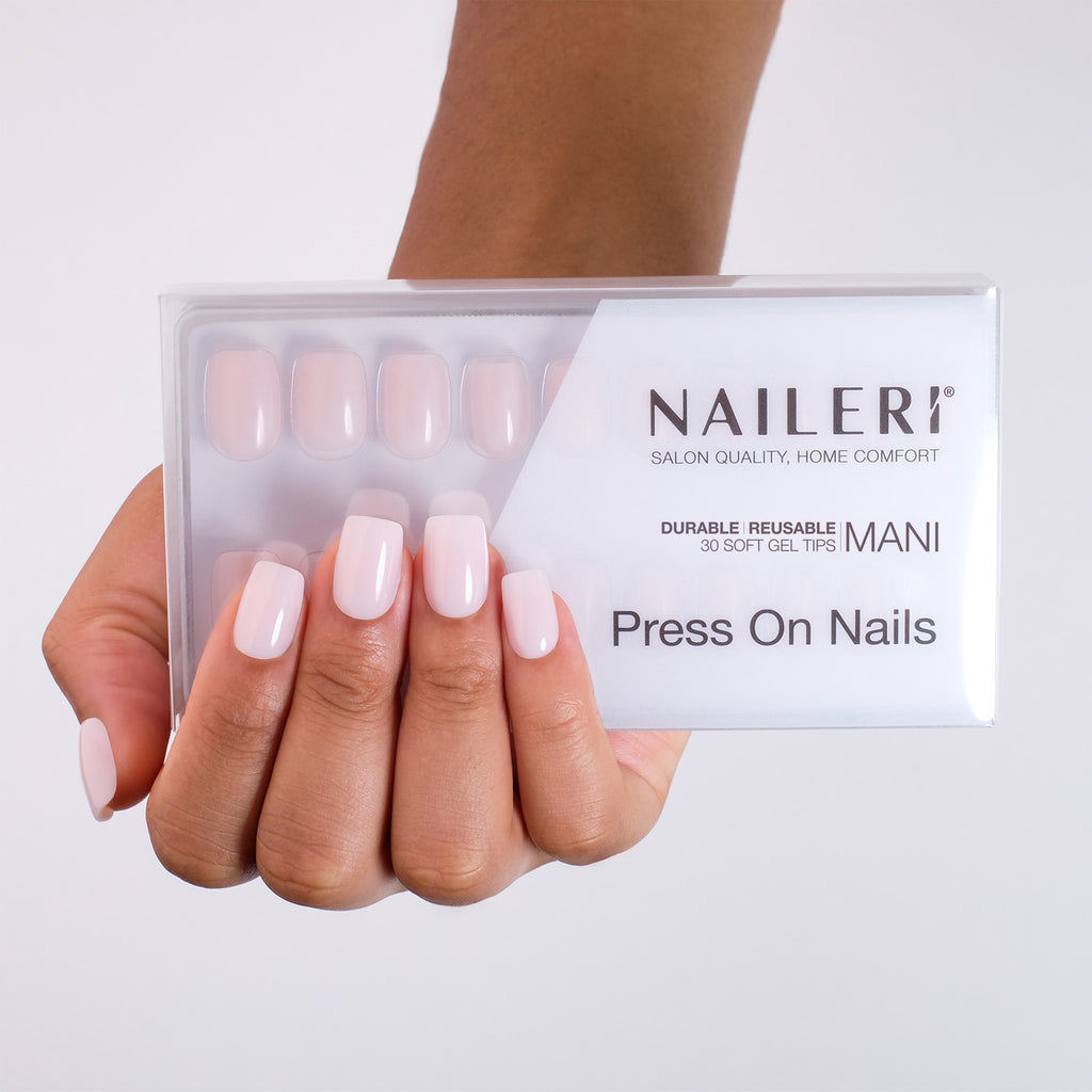 Milky Press On Nails