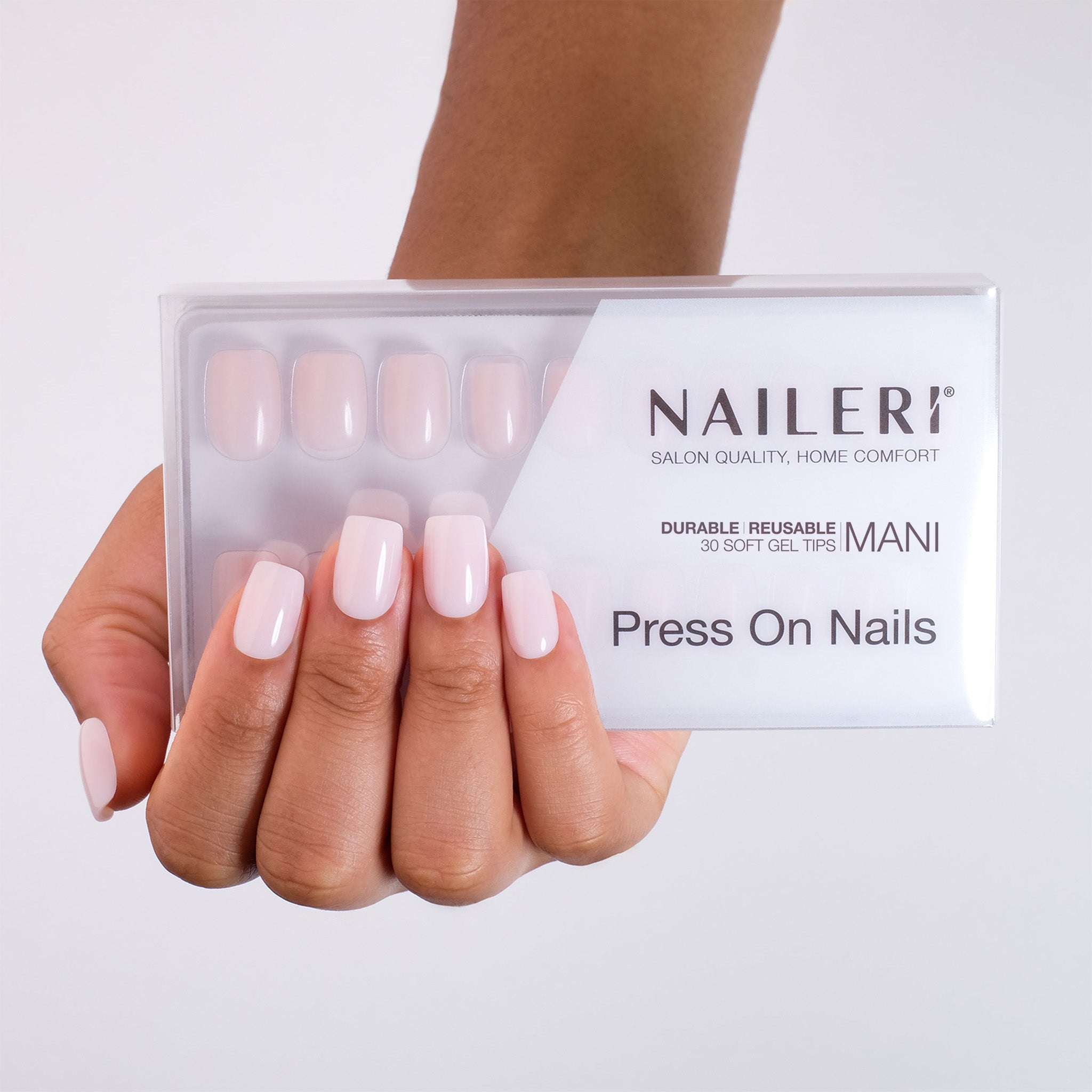 Milky Press On Nails