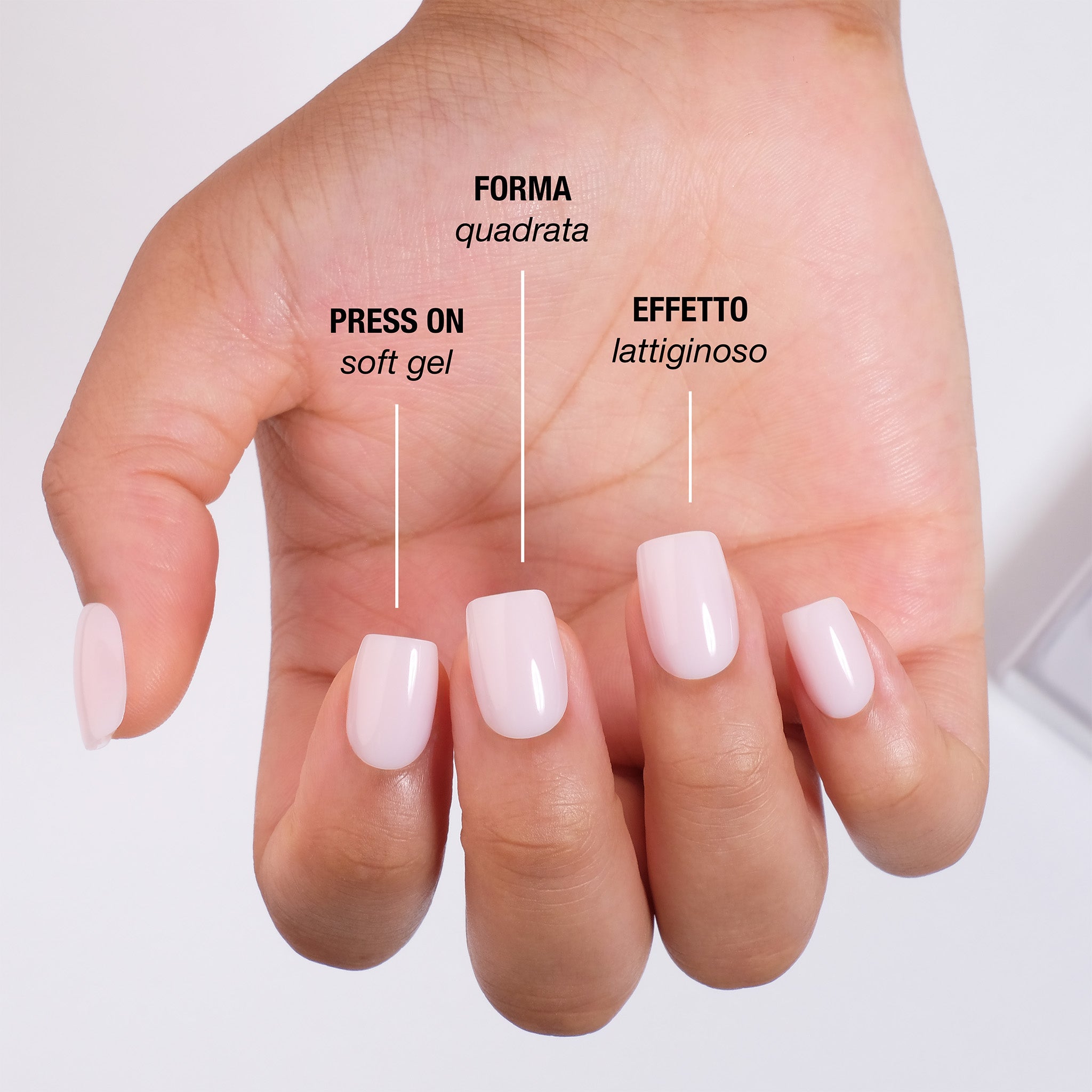 Milky Press On Nails
