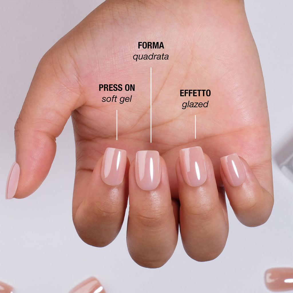 Nude Glazed Press On Nails