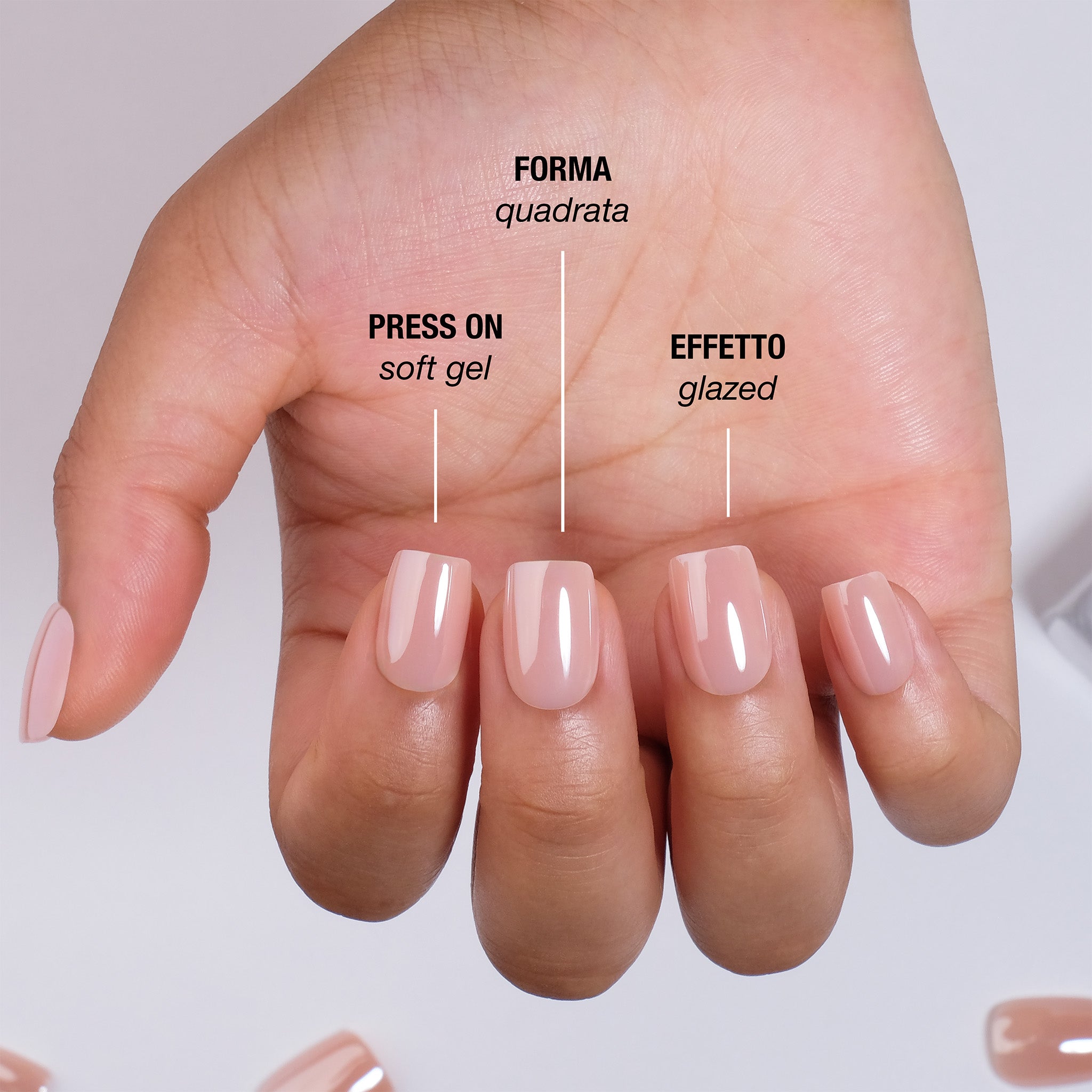 Nude Glazed Press On Nails