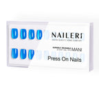 Confezione di press on nails NAILERÌ Pacific Cat's Eyes, blu intenso, forma quadrata