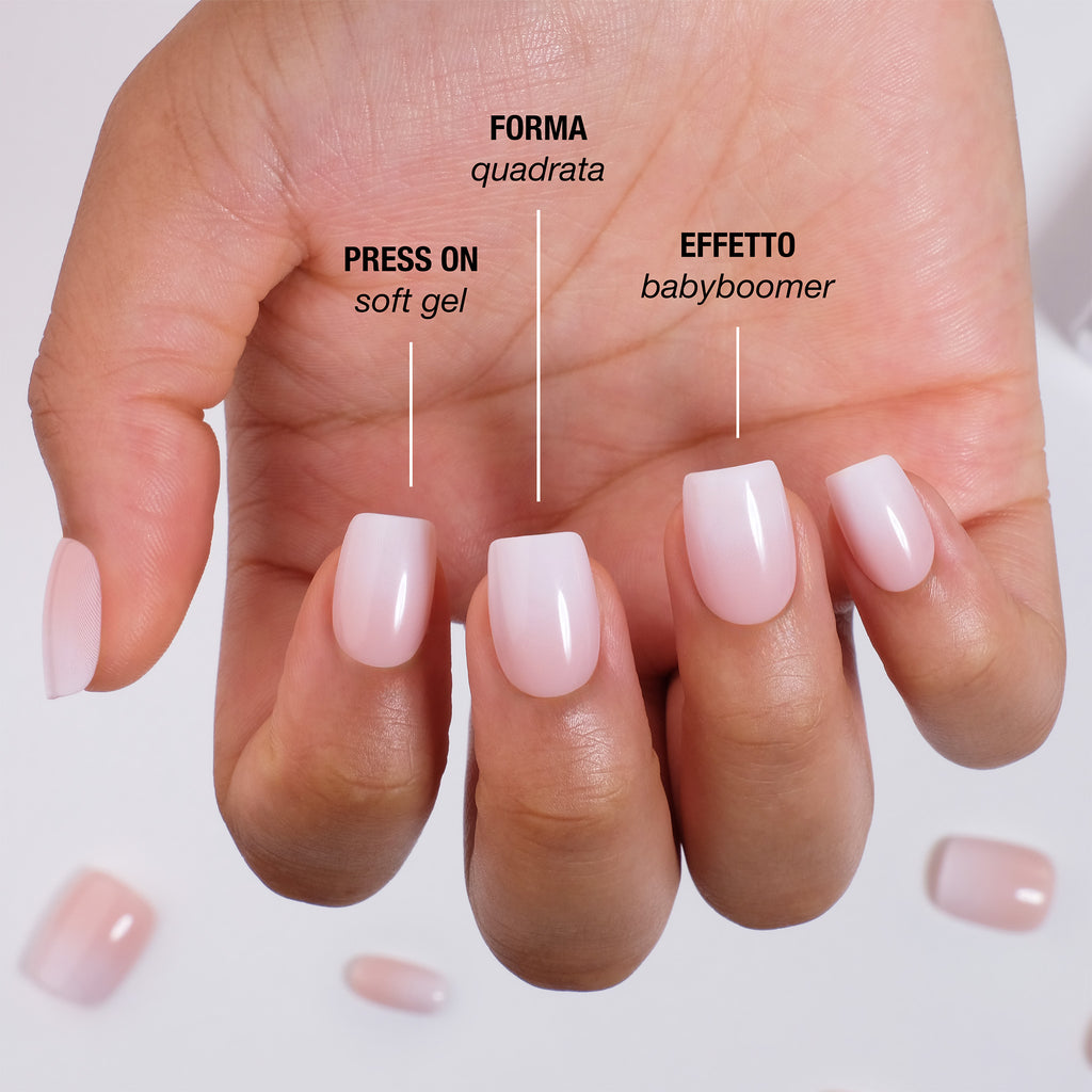 Pink Babyboomer Press On Nails