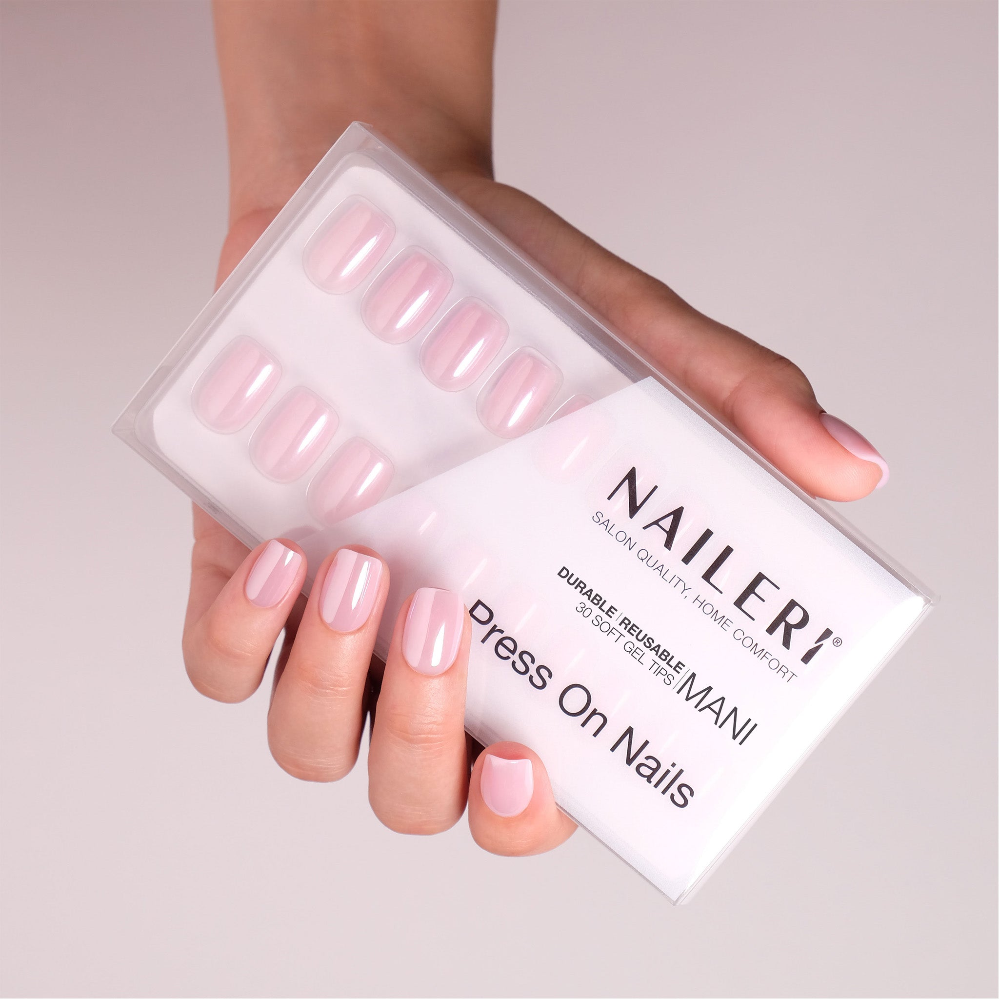Pink Glazed Press On Nails