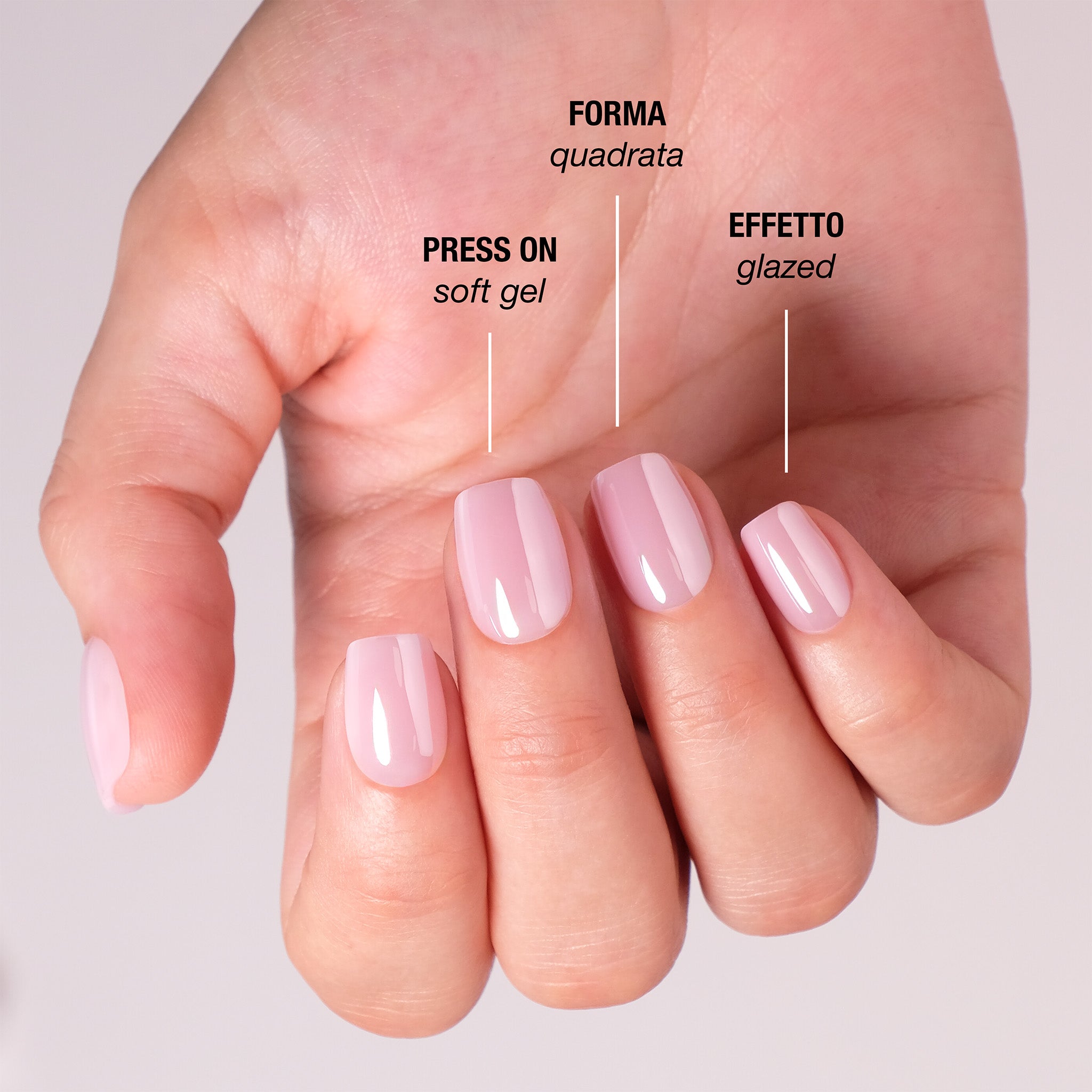 Pink Glazed Press On Nails