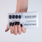 Pure Black Press On Nails