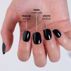 Pure Black Press On Nails