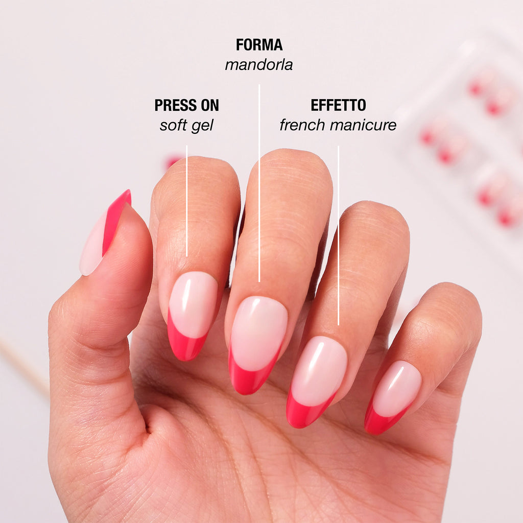 Red French Press On Nails