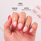 Red French Press On Nails
