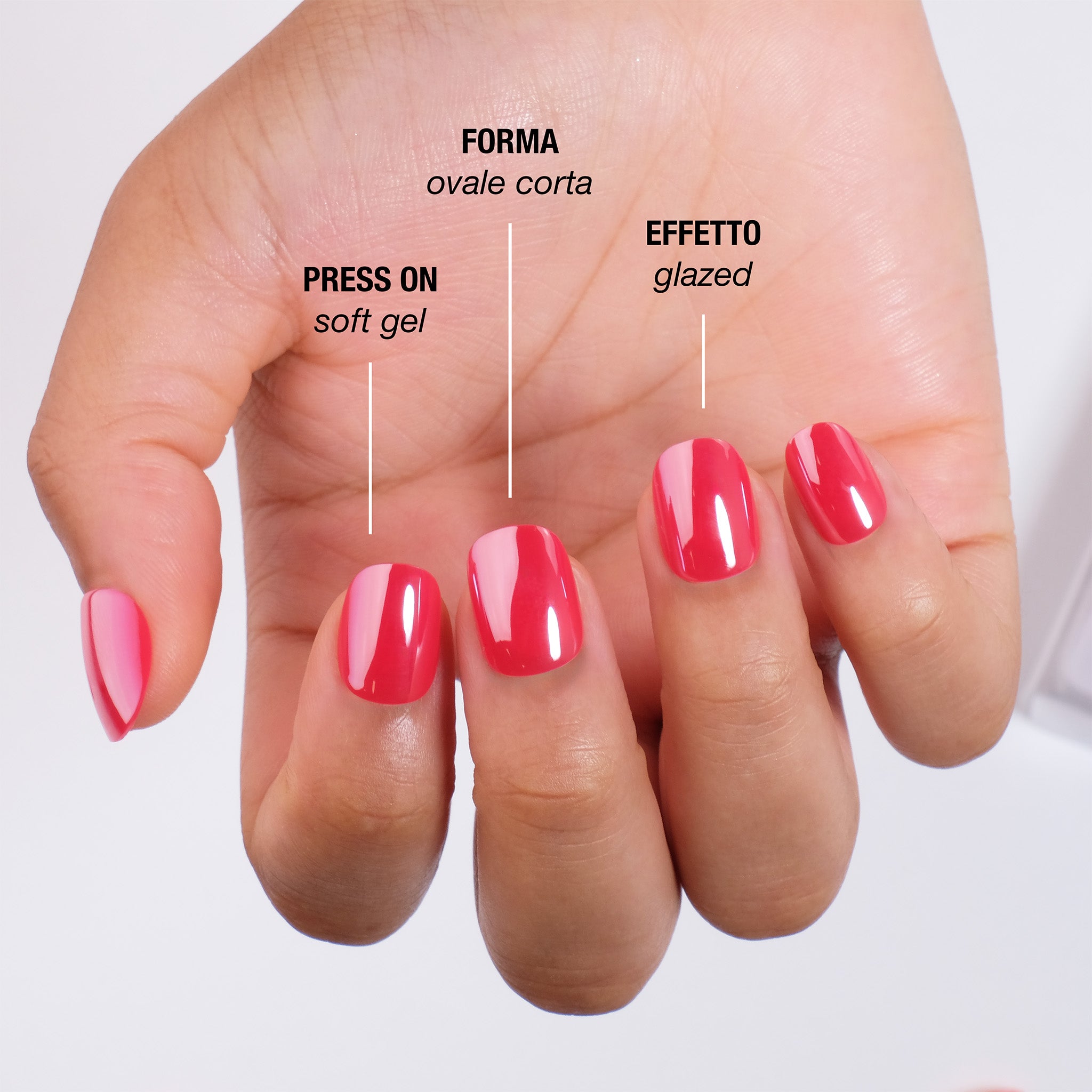 Red Carpet Glazed Press On Nails