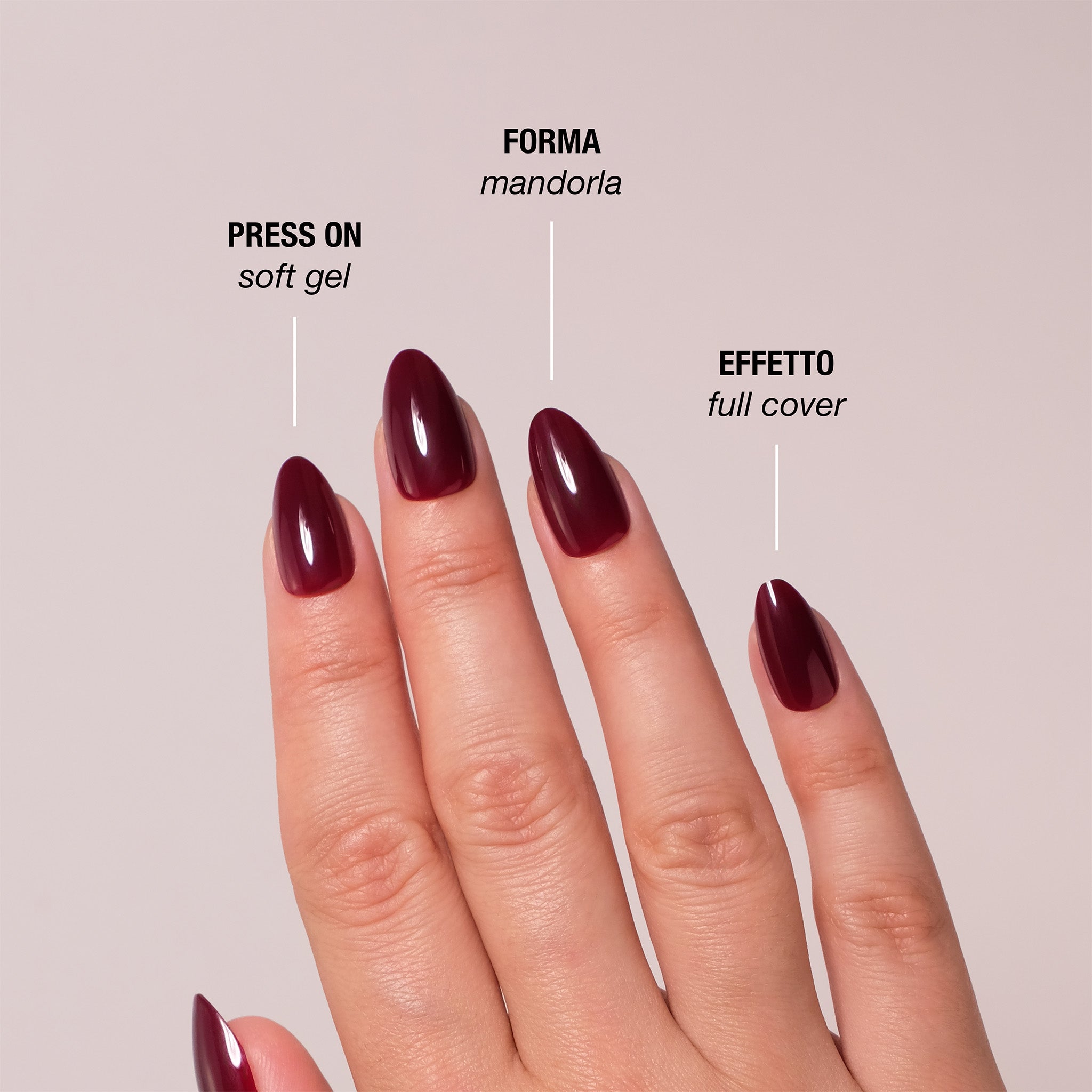 Rosewood Press On Nails
