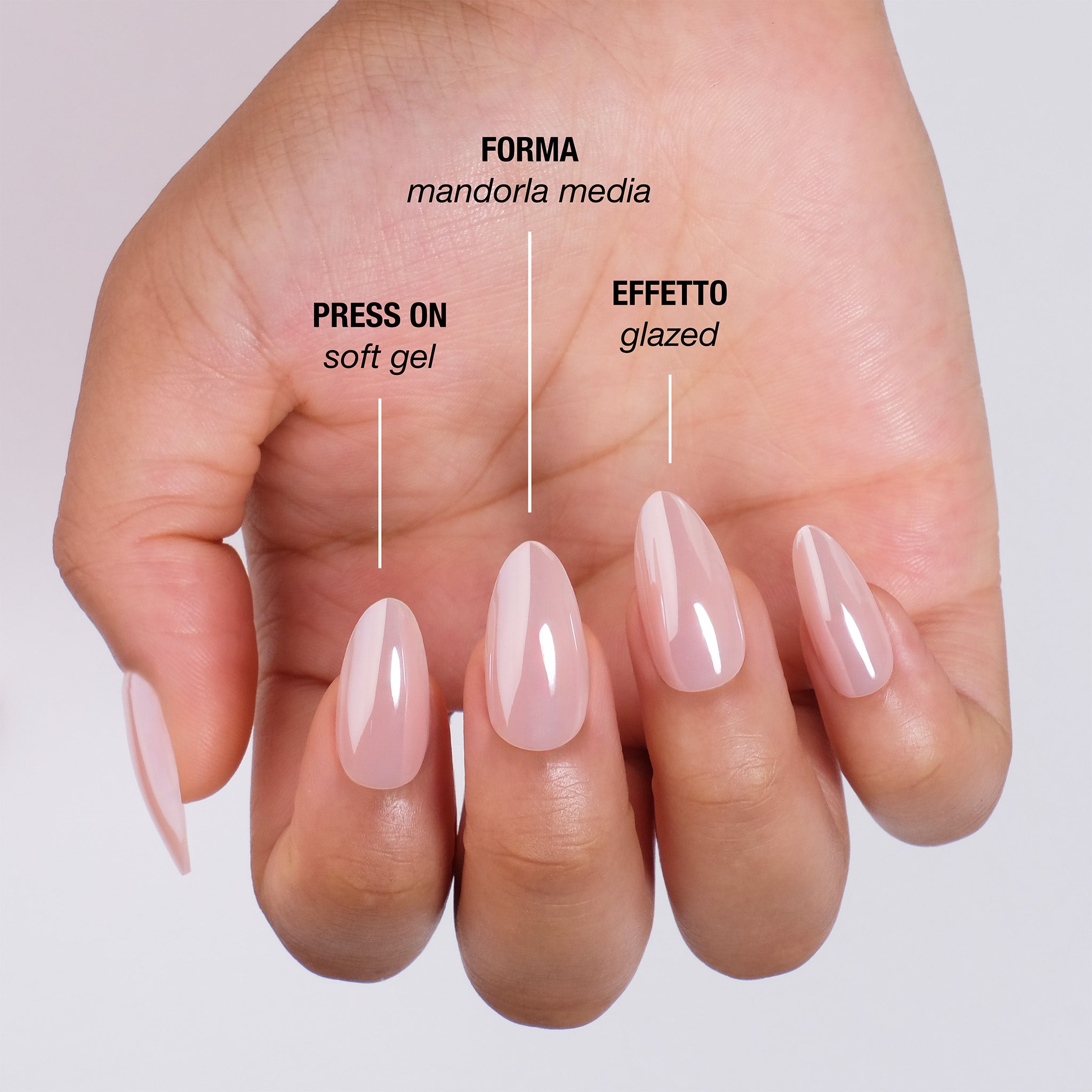 Skin Glazed Press On Nails