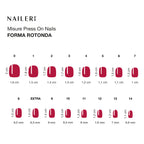 Tabella misure delle press on nails NAILERÌ, forma rotonda