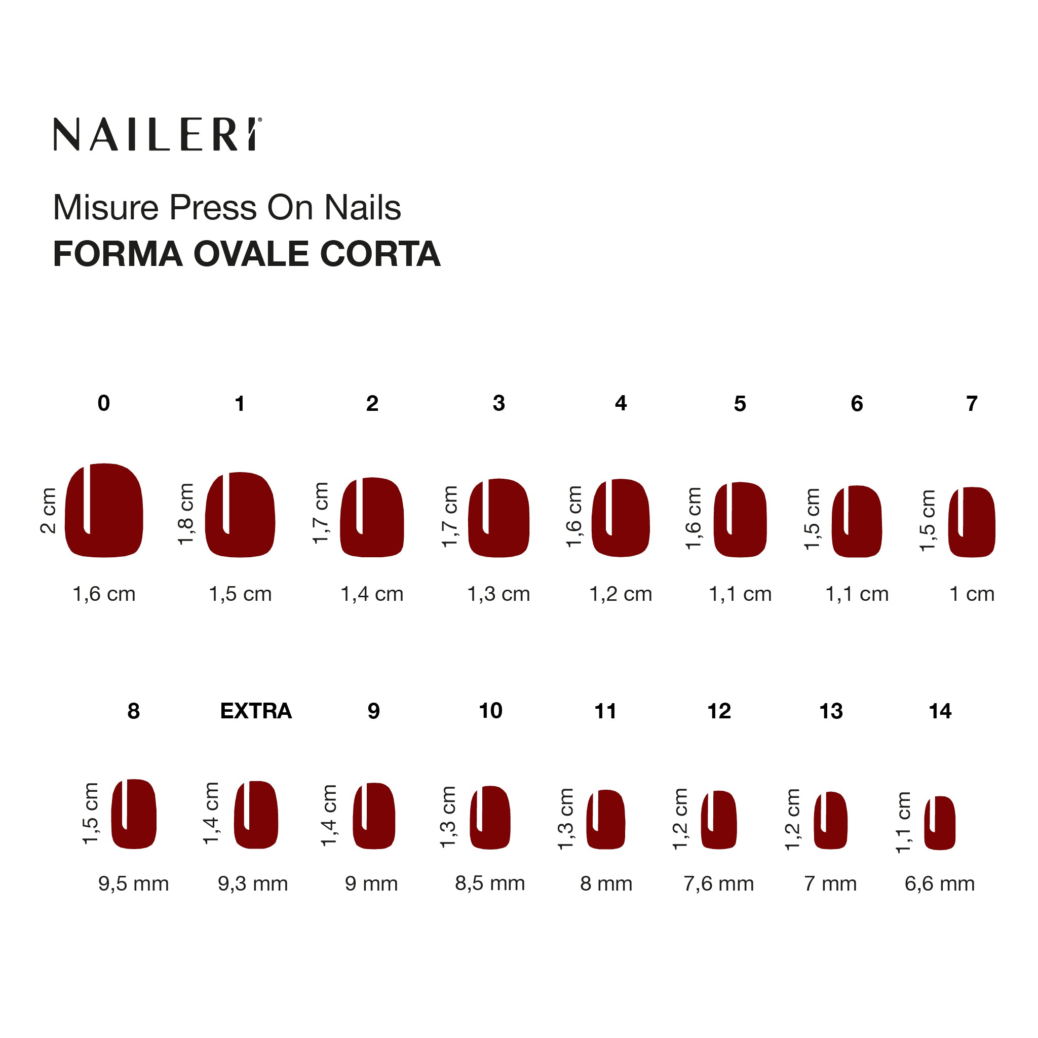 Dark Red Press On Nails
