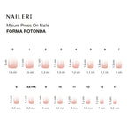 Tabella misure delle press on nails NAILERÌ, forma rotonda
