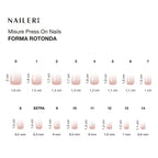 Tabella misure delle press on nails NAILERÌ, forma rotonda