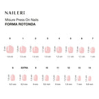 Tabella misure delle press on nails NAILERÌ, forma rotonda