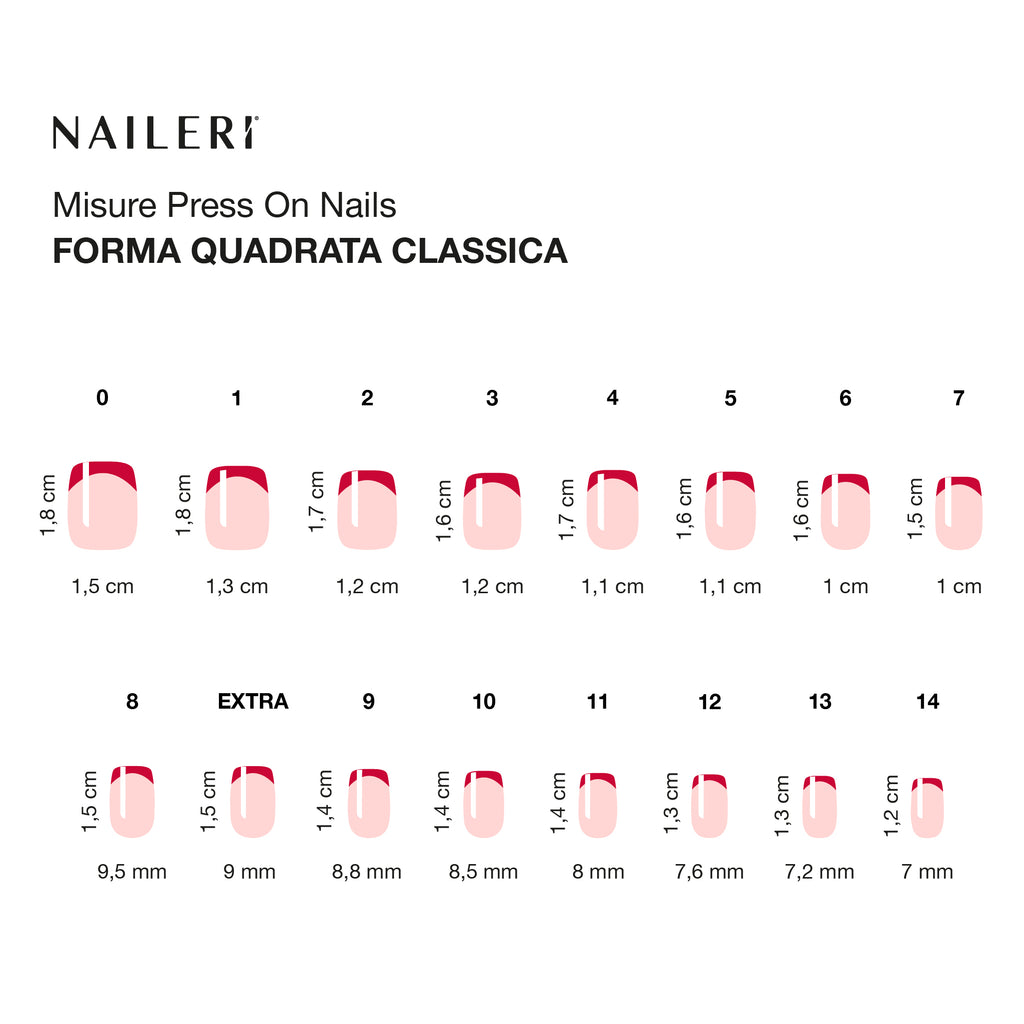 Red French Press On Nails