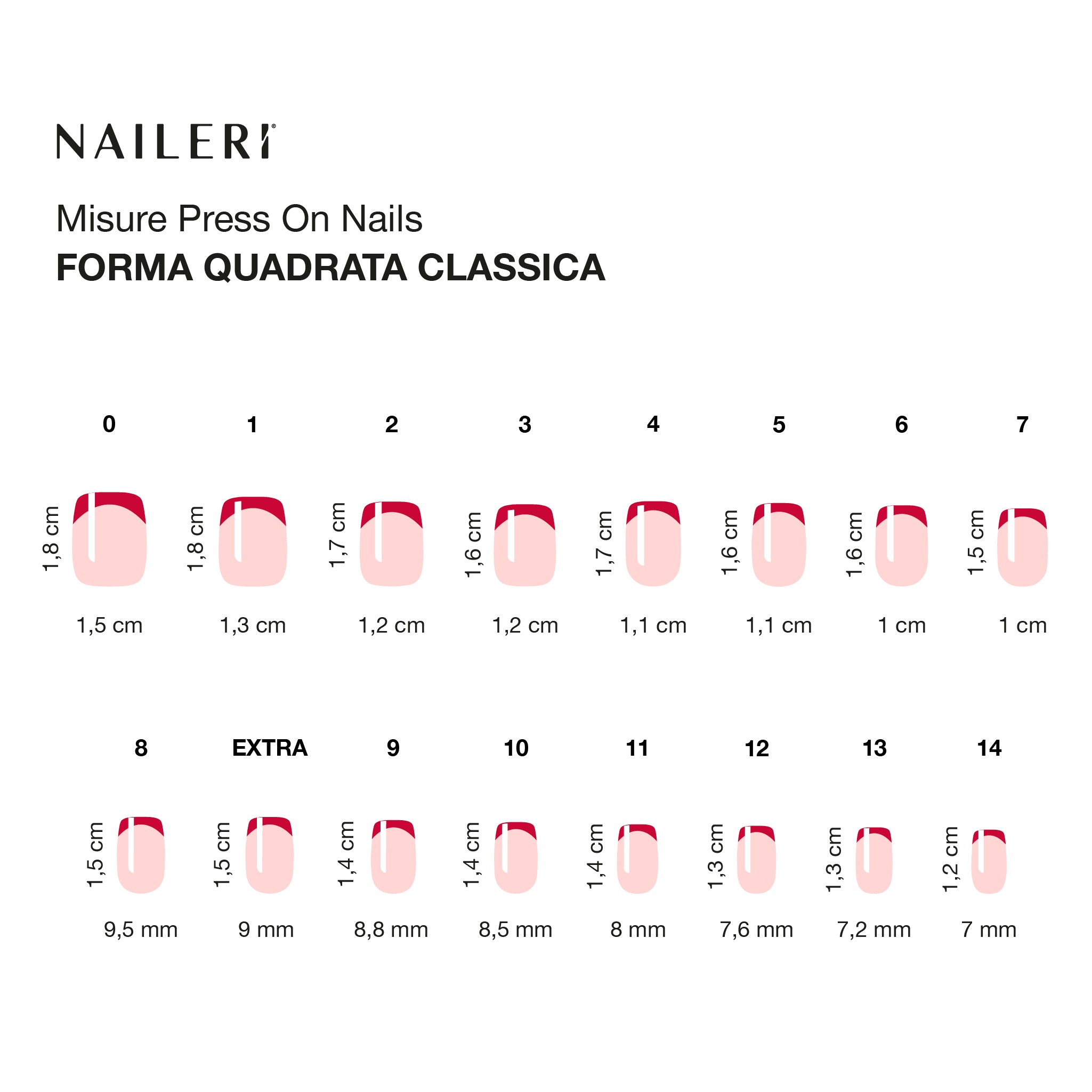 Red French Press On Nails