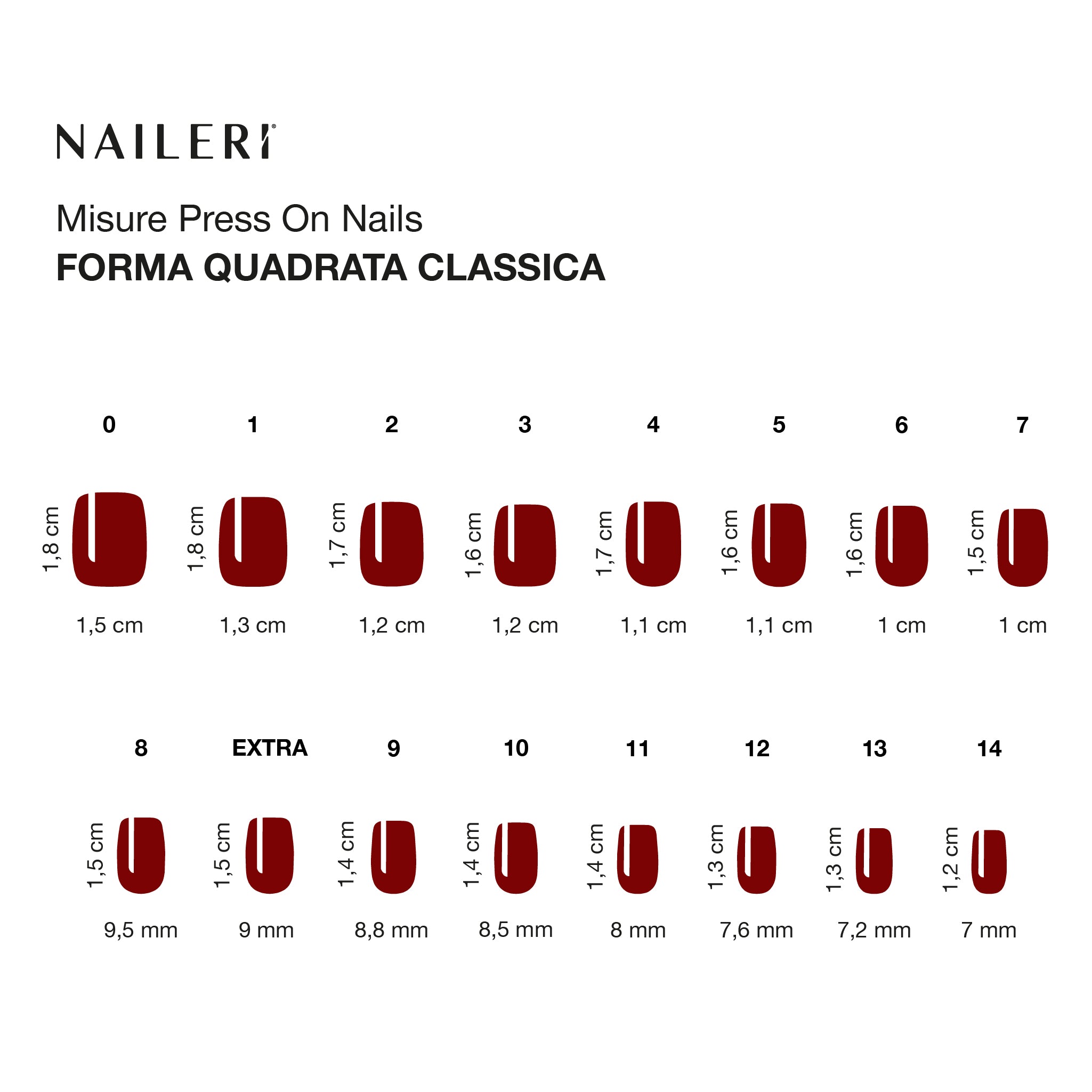 Dark Red Press On Nails