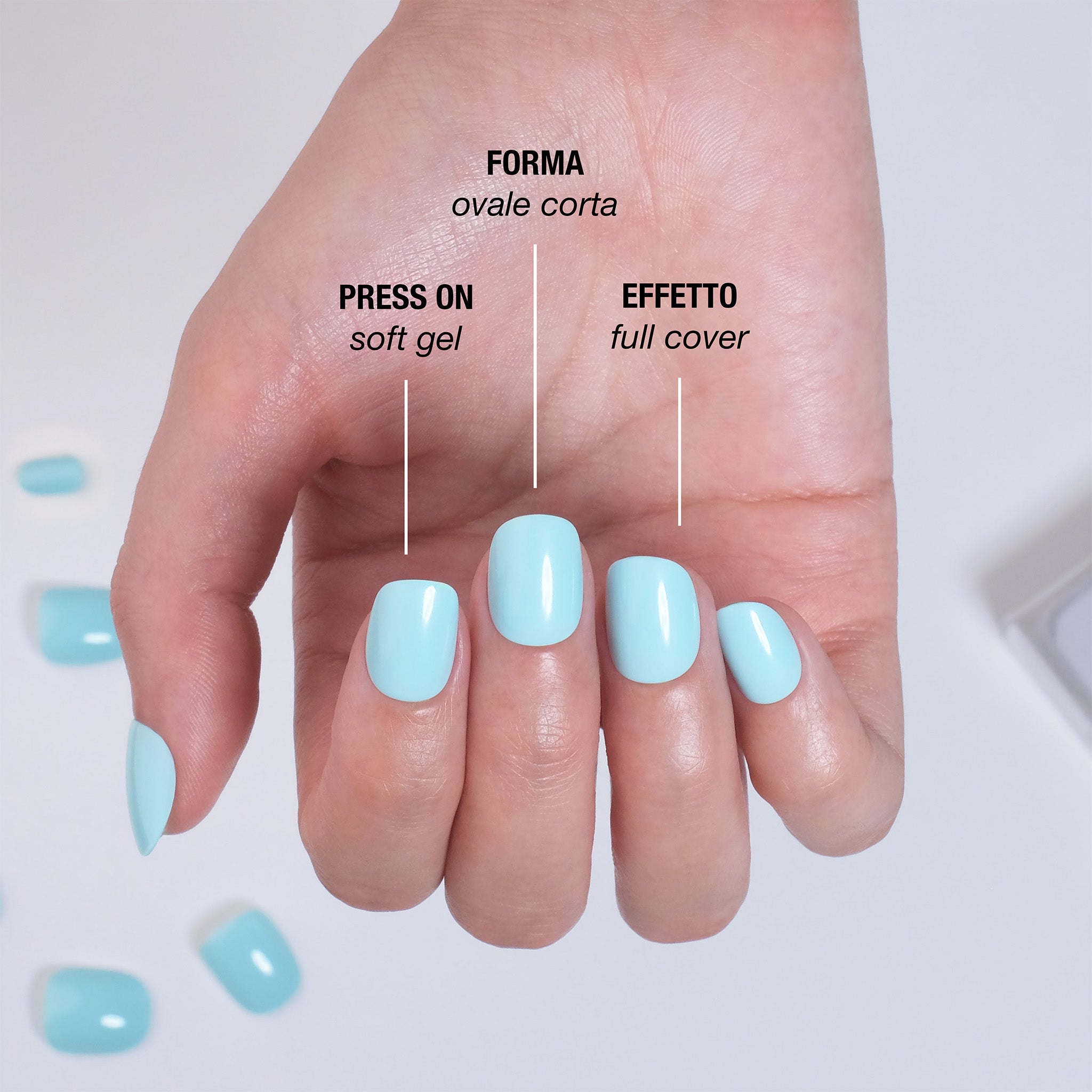 Torquoise Press On Nails