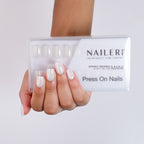 White Glazed Press On Nails