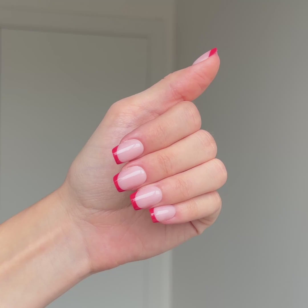 Red French Press On Nails
