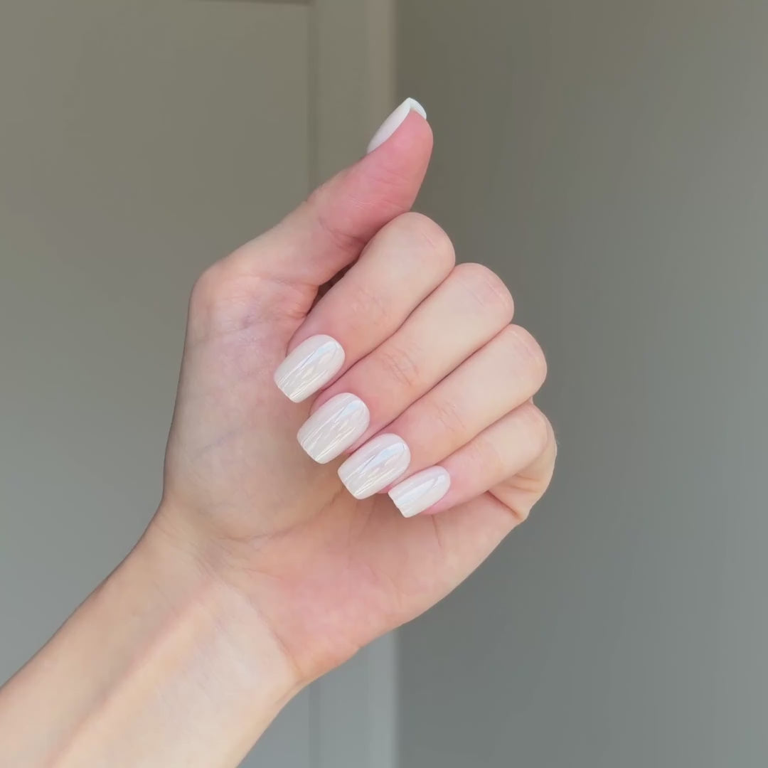 White Glazed Press On Nails