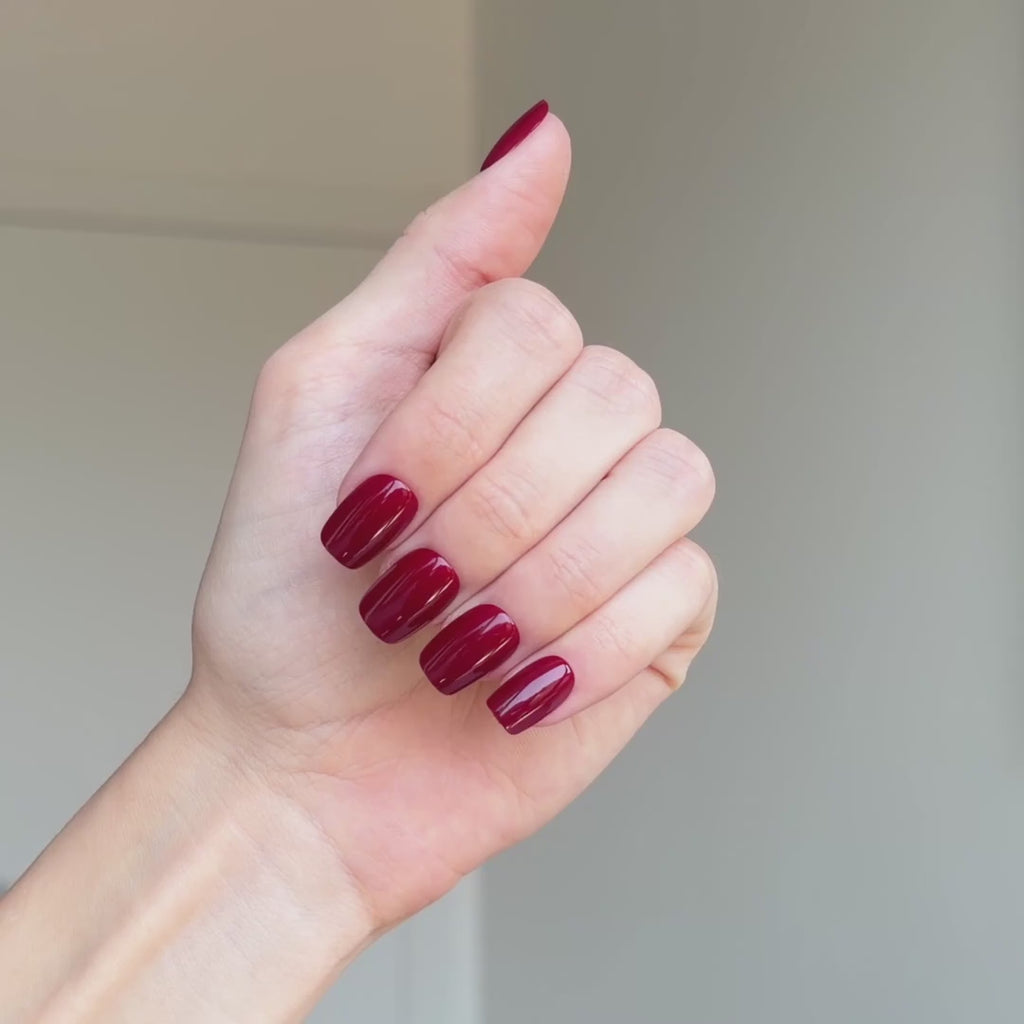 Dark Red Press On Nails