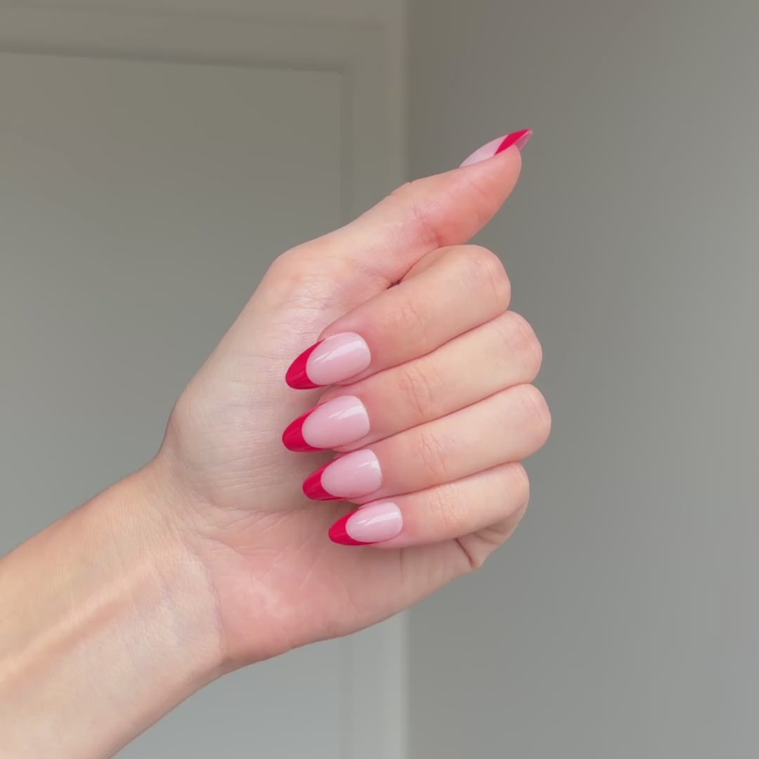 Red French Press On Nails