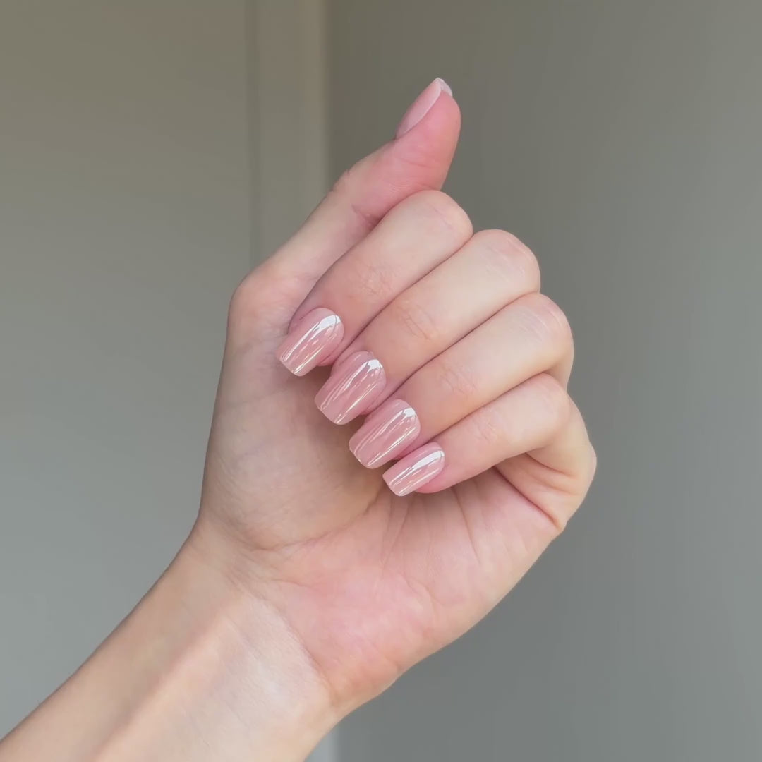 Nude Glazed Press On Nails