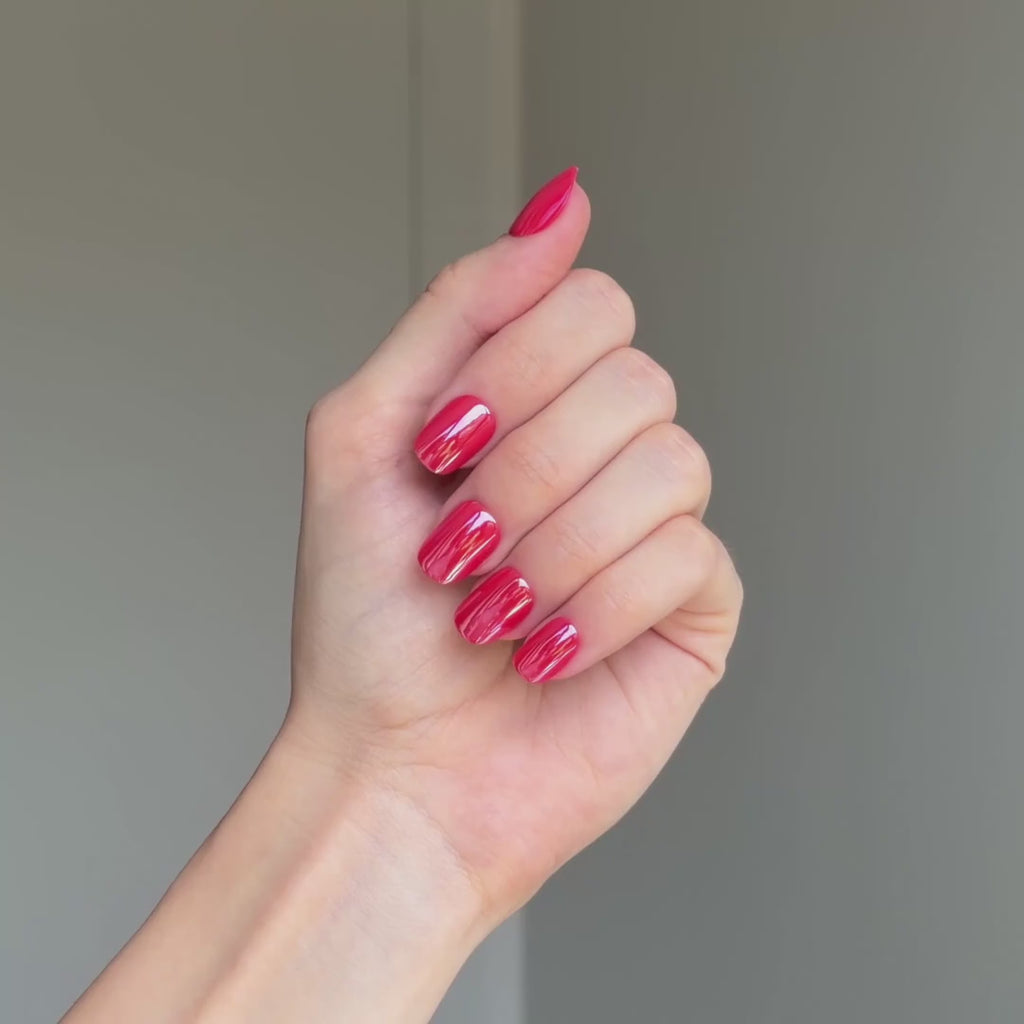 Red Carpet Glazed Press On Nails
